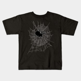 Gothic Spider on Web Kids T-Shirt